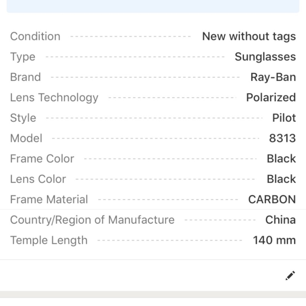 ❌❌❌SOLD eBay ❌❌❌Aviator RAYBAN GLASSES CARBON - Picture 8 of 8